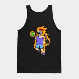 Cute cartoon knight playing tennis Tank Top